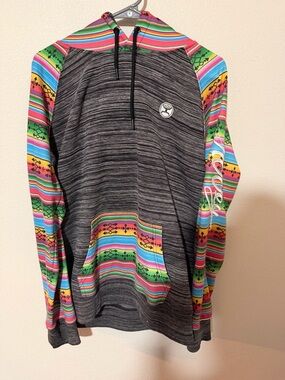 Hooey Black Label Pullover Hoodie with Gray Fabric